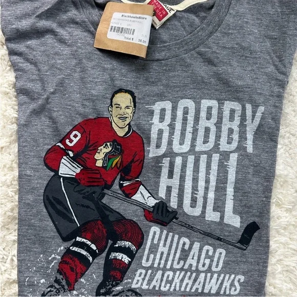 HOMAGE Gray Bobby Hull/ Chicago Blackhawks Shirt Men’s Large - Picture 3 of 3